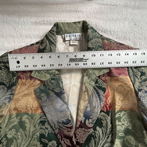 Bedford Fair Lifestyles Womens Jacquard Paisley Tapestry Blazer Jacket 14P Multi - Picture 5 of 7